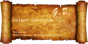 Geiger Dorottya névjegykártya